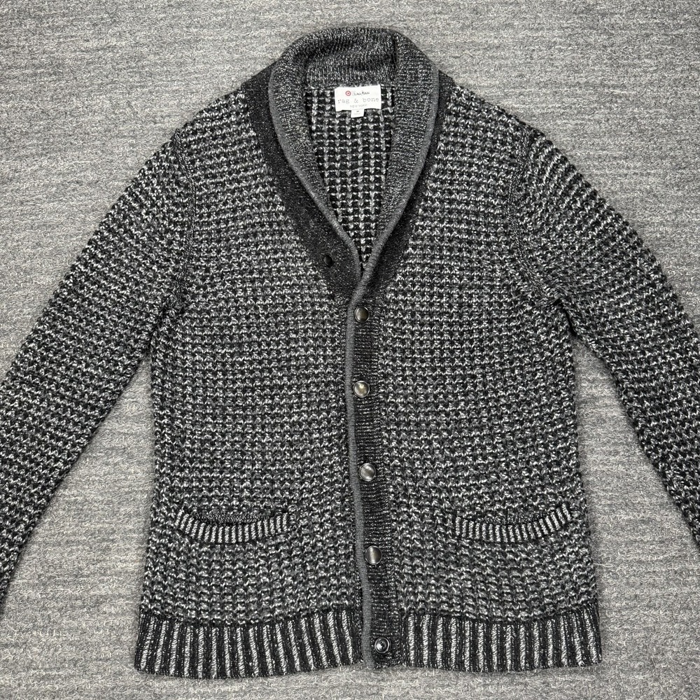 Rag & Bone Target Neiman Marcus Cardigan Sweater Womens Medium Black Wool Blend